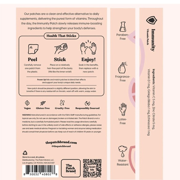 NIB The Patch Brand Immunity Vitamin Patch - 15 ct - Picture 2 of 4